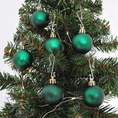Matte Green Glass Ball Christmas Ornaments - 1
