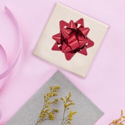 Matte Metallic Red Gift Bows - No:2 - 