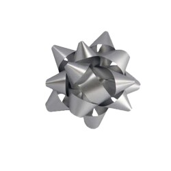 Matte Metallic Silver Gift Bows - No:2 - 2