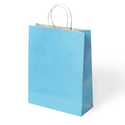 Mavi Büküm Saplı Kraft Çanta 15x20cm - 1