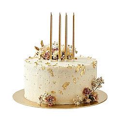 Metalik Altın Uzun Mum 19cm 4 Parça - Kikajoy