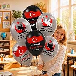 Ne Mutlu TÜRK'ÜM Diyene Baskılı Metalik Balon 12