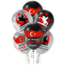 Kikajoy - Ne Mutlu TÜRK'ÜM Diyene Baskılı Metalik Balon