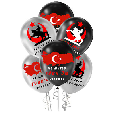 Ne Mutlu TÜRK'ÜM Diyene Baskılı Metalik Balon