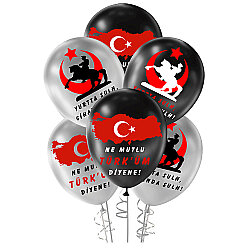 Ne Mutlu TÜRK'ÜM Diyene Baskılı Metalik Balon 12