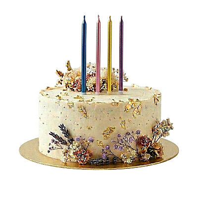 Metalik Karışık Renk Uzun Mum 19cm 4 Parça - 1