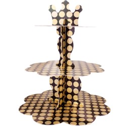 Kikajoy - Metalik Altın Puantiyeli Cupcake Standı
