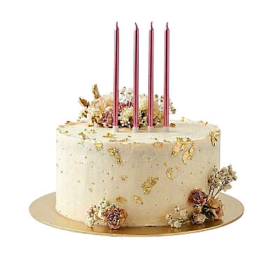 Metalik Rose Gold Uzun Mum 19cm 4 Parça - 1