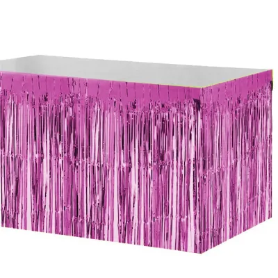 Metalize Fuşya Masa Eteği 75x270cm - 2