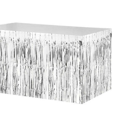 Metalize Gümüş Masa Eteği 75x270cm - 2