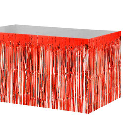Metalize Kırmızı Masa Eteği 75x270cm - 2