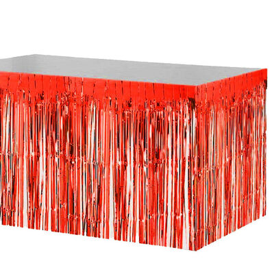 Metalize Kırmızı Masa Eteği 75x270cm - 2