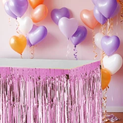 Metalize Pembe Masa Eteği 75x270cm - 1