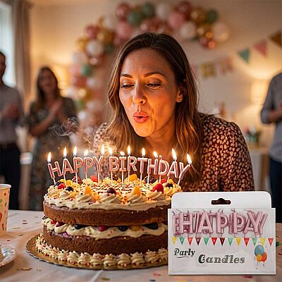 Metallic Bronze Happy Birthday Toothpick Candles - 1