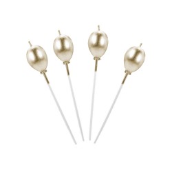 Çin Üretim - Metallic Gold Balloon Shaped Candles