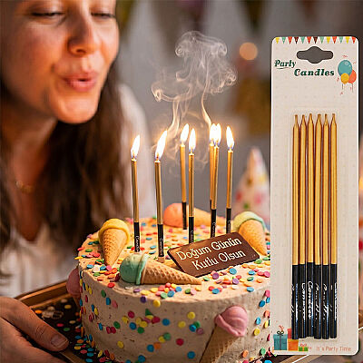 Metallic Gold Birthday Candles - 1