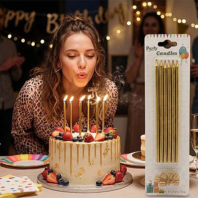 Metallic Gold Birthday Candles - 1