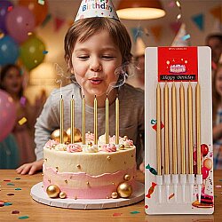 Metallic Gold Birthday Candles - 1