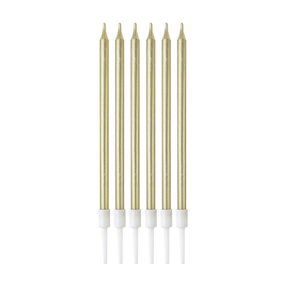 Metallic Gold Birthday Candles - Kikajoy Party Store
