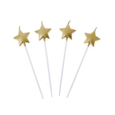 Metallic Gold Star Shaped Candles