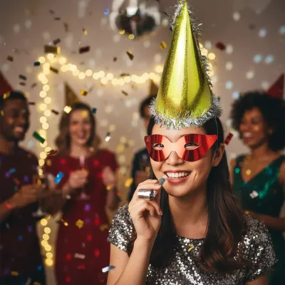 Metallic Party Hat, Glasses and Blowout Set - 1