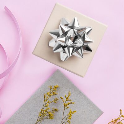 Metallic Silver Gift Bows - No:2 - 1