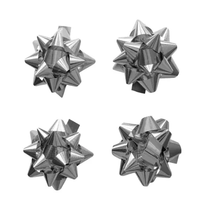 Metallic Silver Gift Bows - No:5 - 2