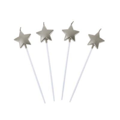 Metallic Silver Star Shaped Candles