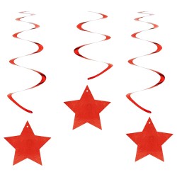 Metallic Star Spiral Hanging Decorations - Thumbnail