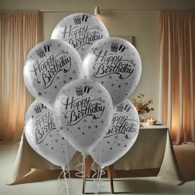 Metallic Black Confetti İyi ki Dogdun Balloons 12