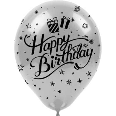 Metallic Black Confetti İyi ki Dogdun Balloons 12