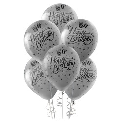 Metallic Black Confetti İyi ki Dogdun Balloons 12