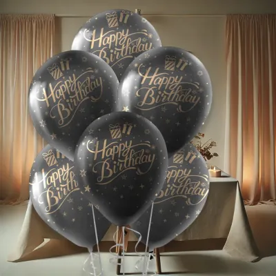 Metallic Gold Confetti Happy Birthday Balloons 12