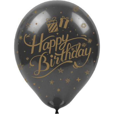 Metallic Gold Confetti Happy Birthday Balloons 12