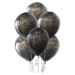 Metallic Gold Confetti Happy Birthday Balloons 12