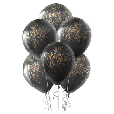 Metallic Gold Confetti Happy Birthday Balloons 12
