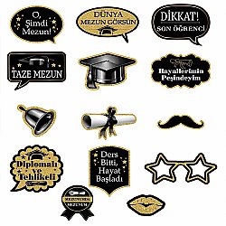 Mezuniyet Partisi Konuşma Balonları ve Selfi Çekim Seti - 3