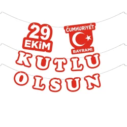Milli Bayram Kutlama Harf Afiş -29 Ekim Kutlu Olsun- - 3