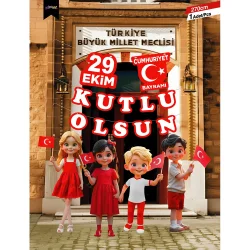 Milli Bayram Kutlama Harf Afiş -29 Ekim Kutlu Olsun- - 1