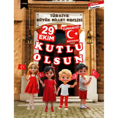 Milli Bayram Kutlama Harf Afiş -29 Ekim Kutlu Olsun- - 1
