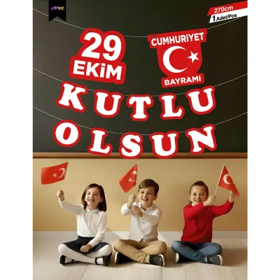 Milli Bayram Kutlama Harf Afiş -29 Ekim Kutlu Olsun- - 2