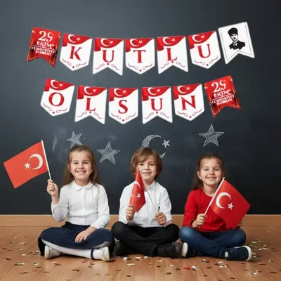 Milli Bayram Kutlama Harf Afiş -29 Ekim Kutlu Olsun- - 1