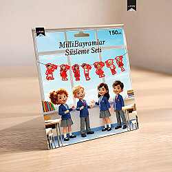 Bayrak Tutan Çocuklar - Milli Bayramlar Banner - KİKAJOY