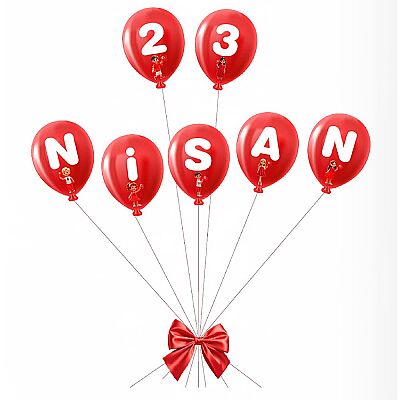 23 Nisan Balonlu - Milli Bayramlar Süslemesi Harf Afiş - 2