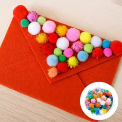 Mini Multi Color Glitter Pompoms - 1