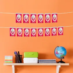 Mini Turkish Flag Garland - Atatürk - 1