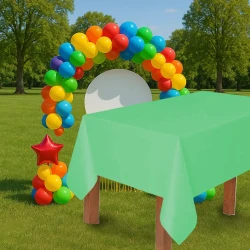 Mint Green Plastic Table Cover - 1