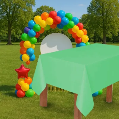 Mint Green Plastic Table Cover - 1