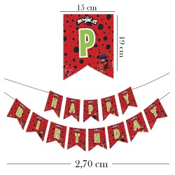 Miraculous Super Heroez Happy Birthday Paper Letter Banner - Thumbnail