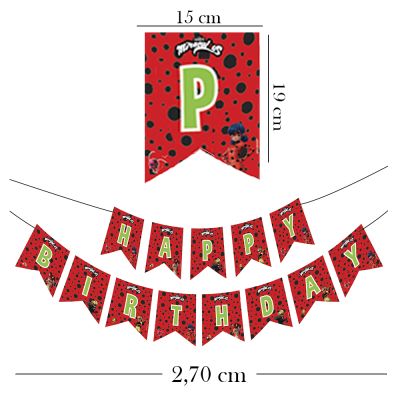 Miraculous Super Heroez Happy Birthday Paper Letter Banner